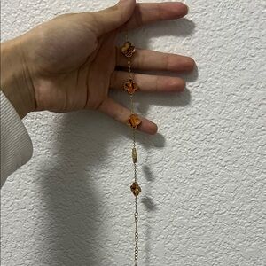 Elegant Gold and Orange Women's Bracelet